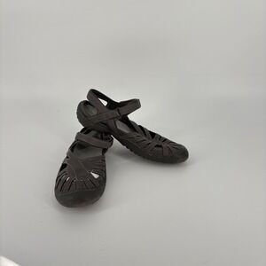 JSport by Jambu Womens Grey Mary Jane Fisherman Sandals All-Terra Water Ready